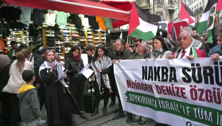 Filistinliler İstanbul’da Filistin Halkıyla Dayanışma Yürüyüşü Gerçekleştirdi